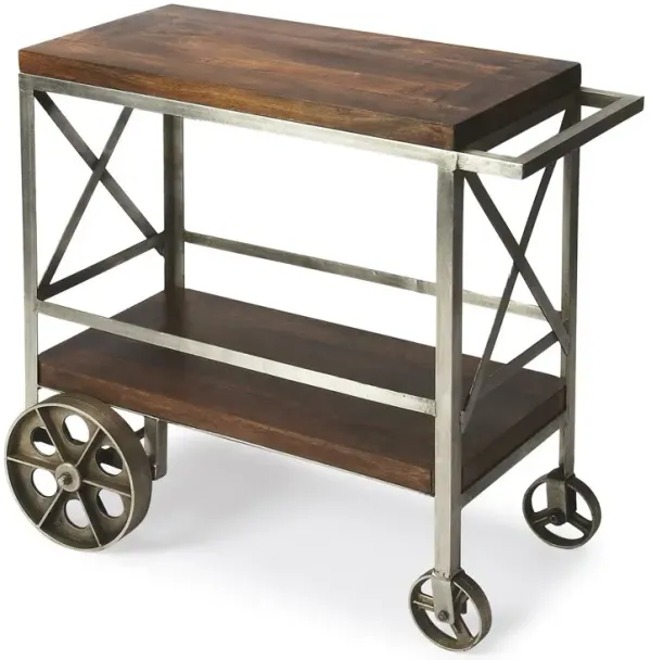 Butler Specialty Merrill Metal & Wood Bar Cart, Multi-Color