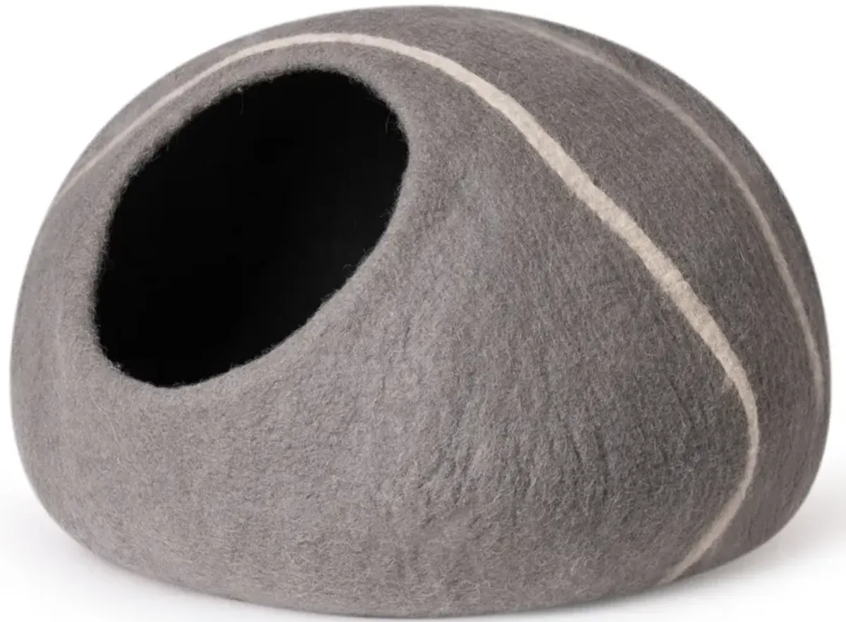 Cat Cave Bed - Handmade Wool Cat Bed Cave With Mouse Toy