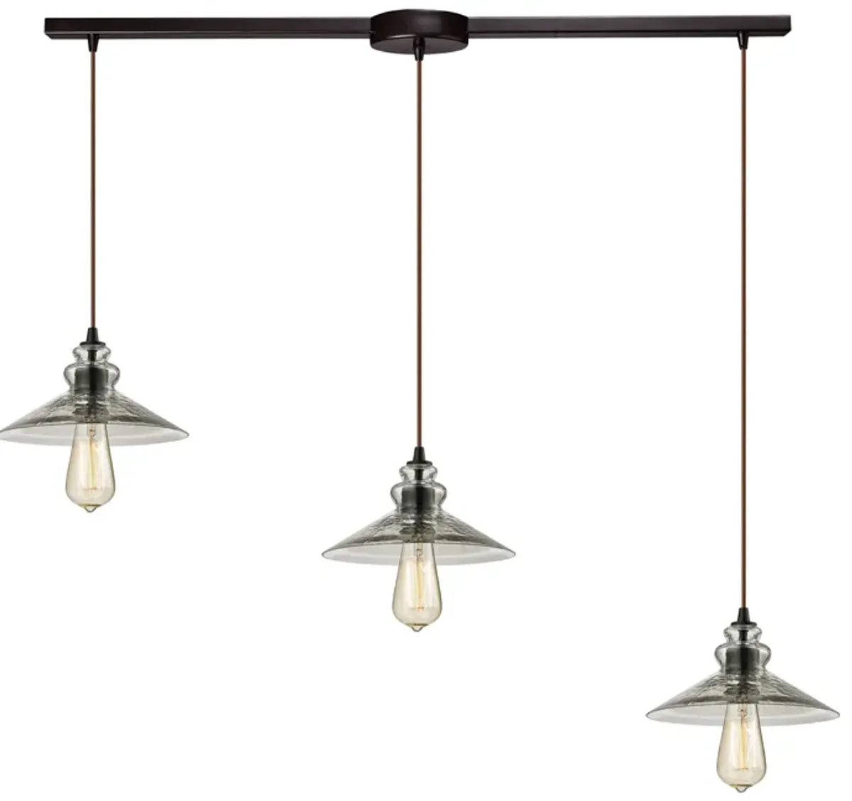 Hammered Glass 3-Light Pendant