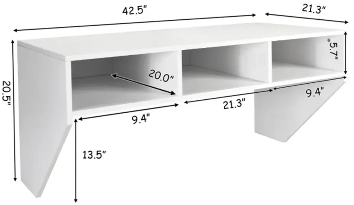 Hivvago Wall Mounted Floating Computer Table Desk Storage Shelf