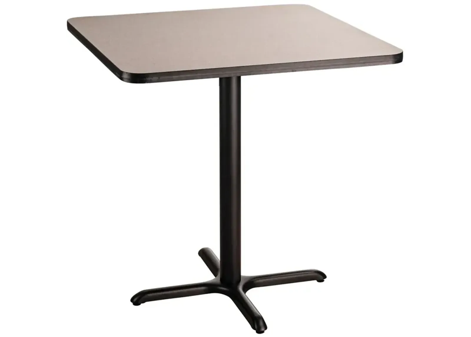 NPS® Café Table, 36" Square, "X" Base, 36" Height, Particleboard Core/T-Mold - Grey