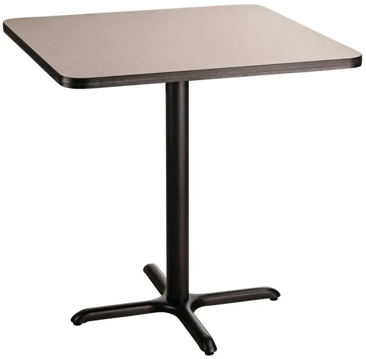 NPS® Café Table, 36" Square, "X" Base, 36" Height, Particleboard Core/T-Mold - Grey