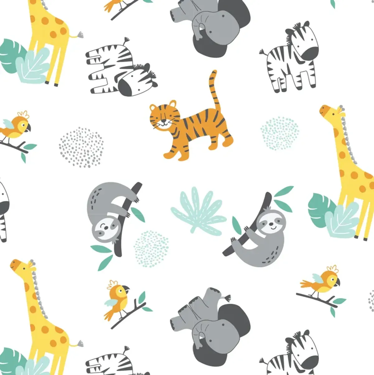 Bedtime Originals Mighty Jungle Animals Baby/Infant/Toddler Fitted Crib Sheet