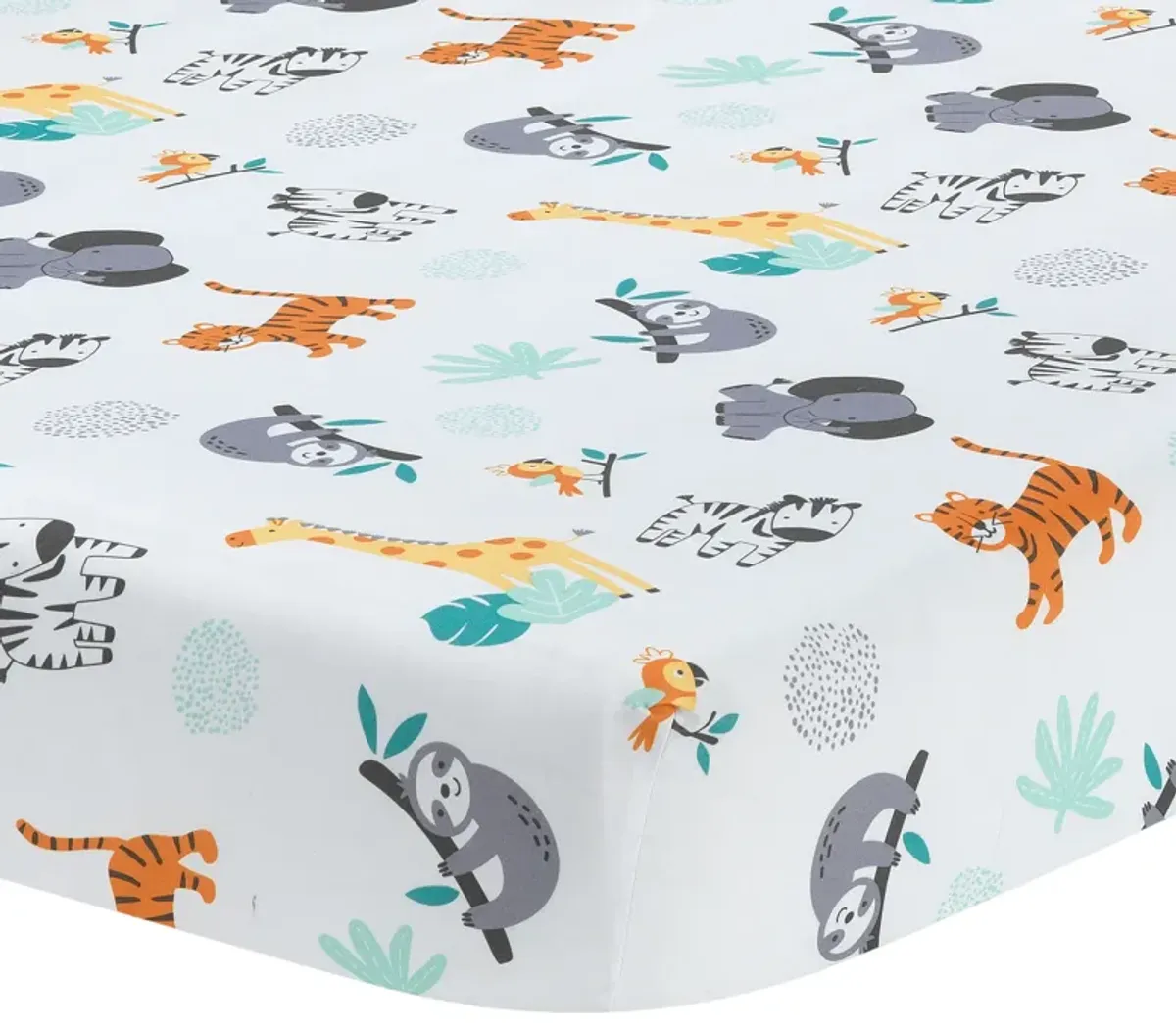 Bedtime Originals Mighty Jungle Animals Baby/Infant/Toddler Fitted Crib Sheet