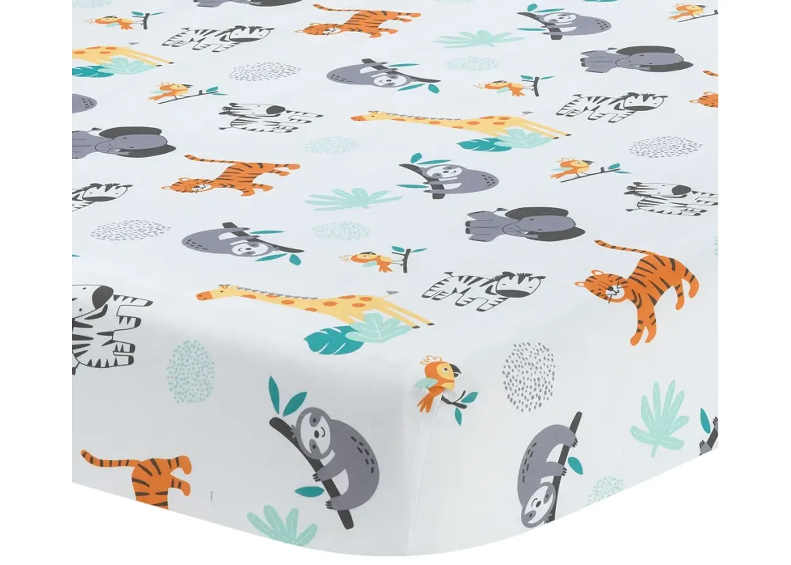 Bedtime Originals Mighty Jungle Animals Baby/Infant/Toddler Fitted Crib Sheet