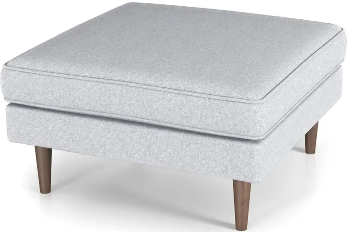 Ashcroft Furniture Co Amber Mid-Century Modern Square Upholstered Ottoman
