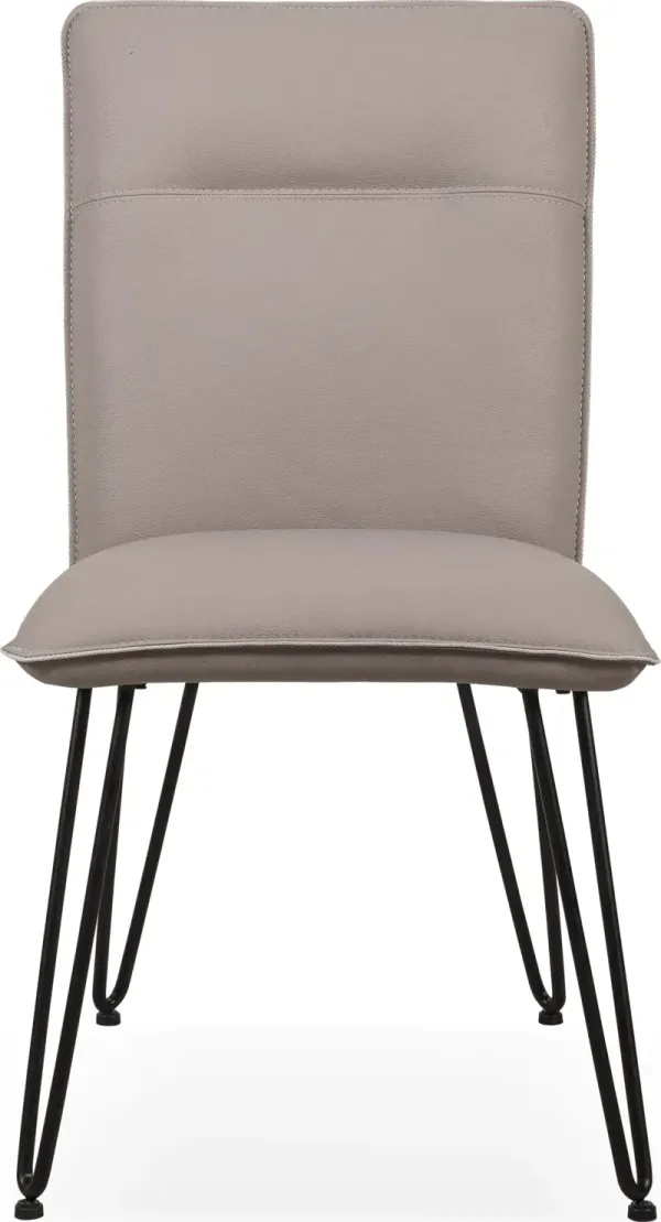 Demi Hairpin Leg Modern Dining Chair in Taupe - Set of 2
