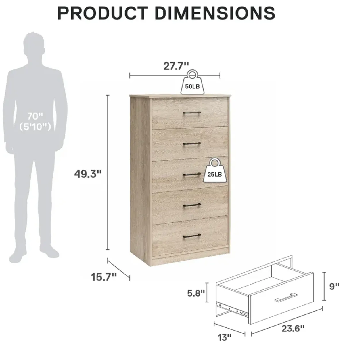 BrEZ Build Pearce 4 Drawer Dresser