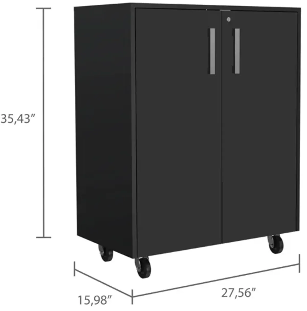 Southrock Rectangle Storage Cabinet Base Black Wengue