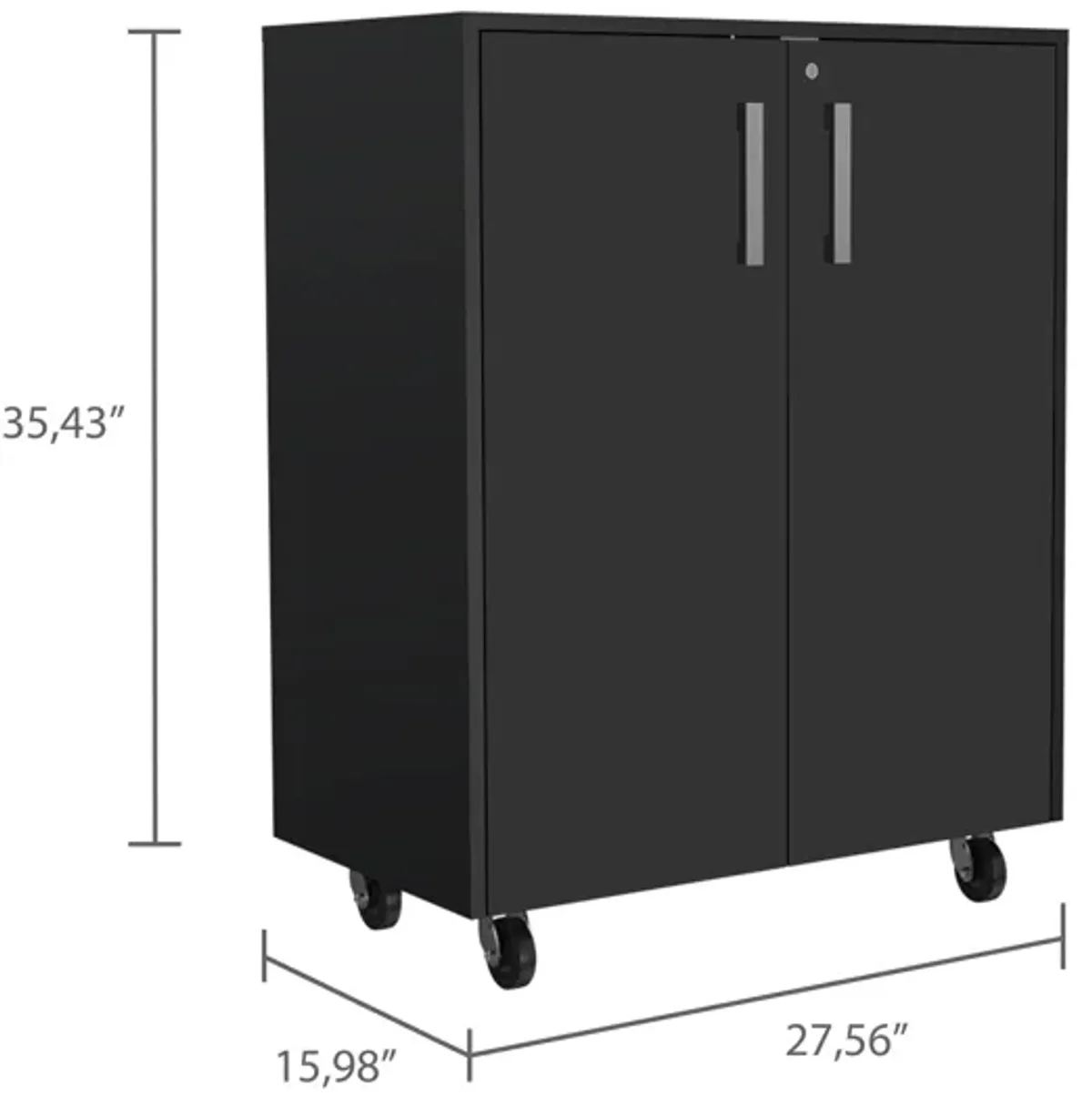 Streamdale Southrock Rectangle Storage Cabinet Base Black Wengue
