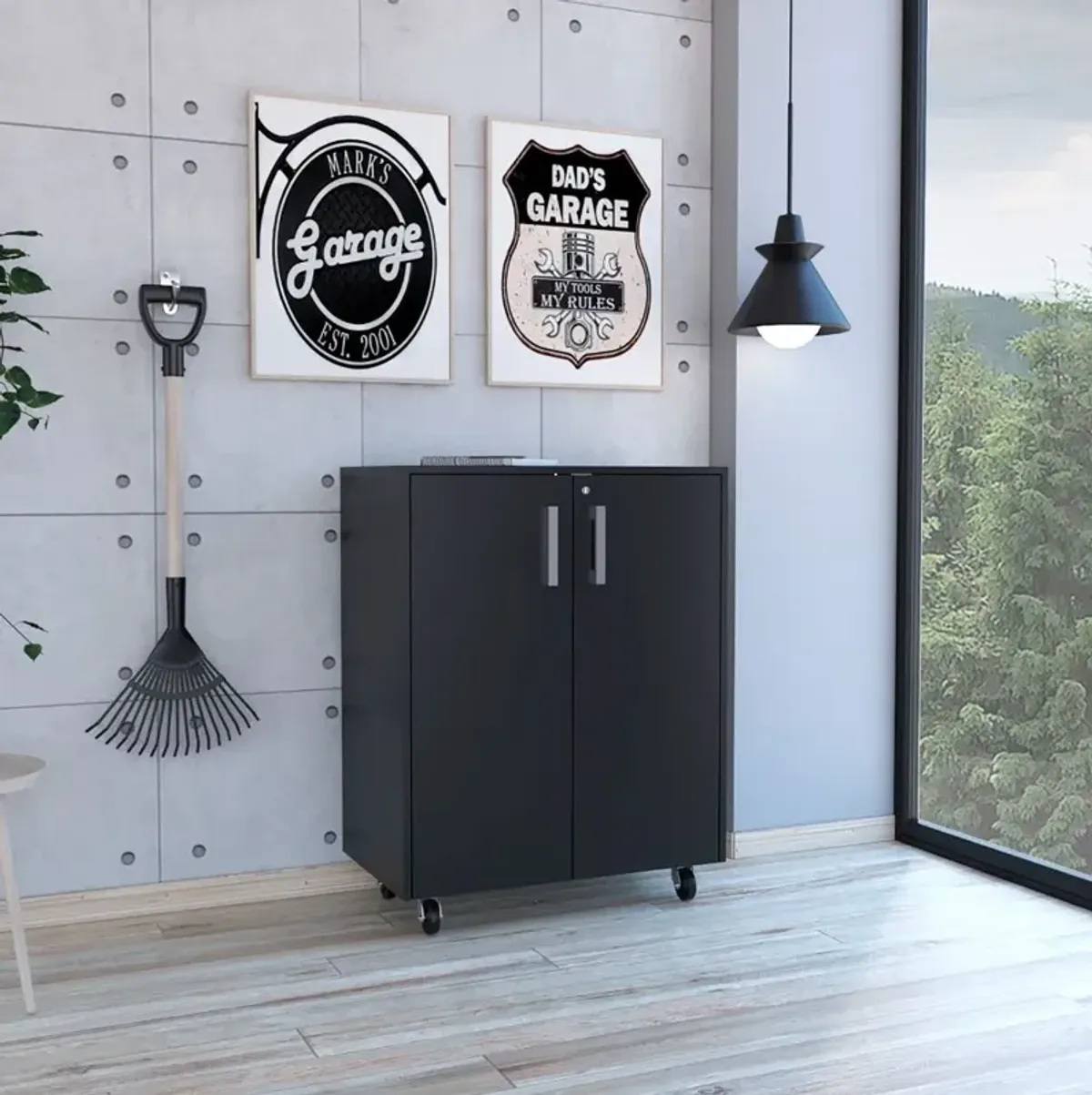 Streamdale Southrock Rectangle Storage Cabinet Base Black Wengue