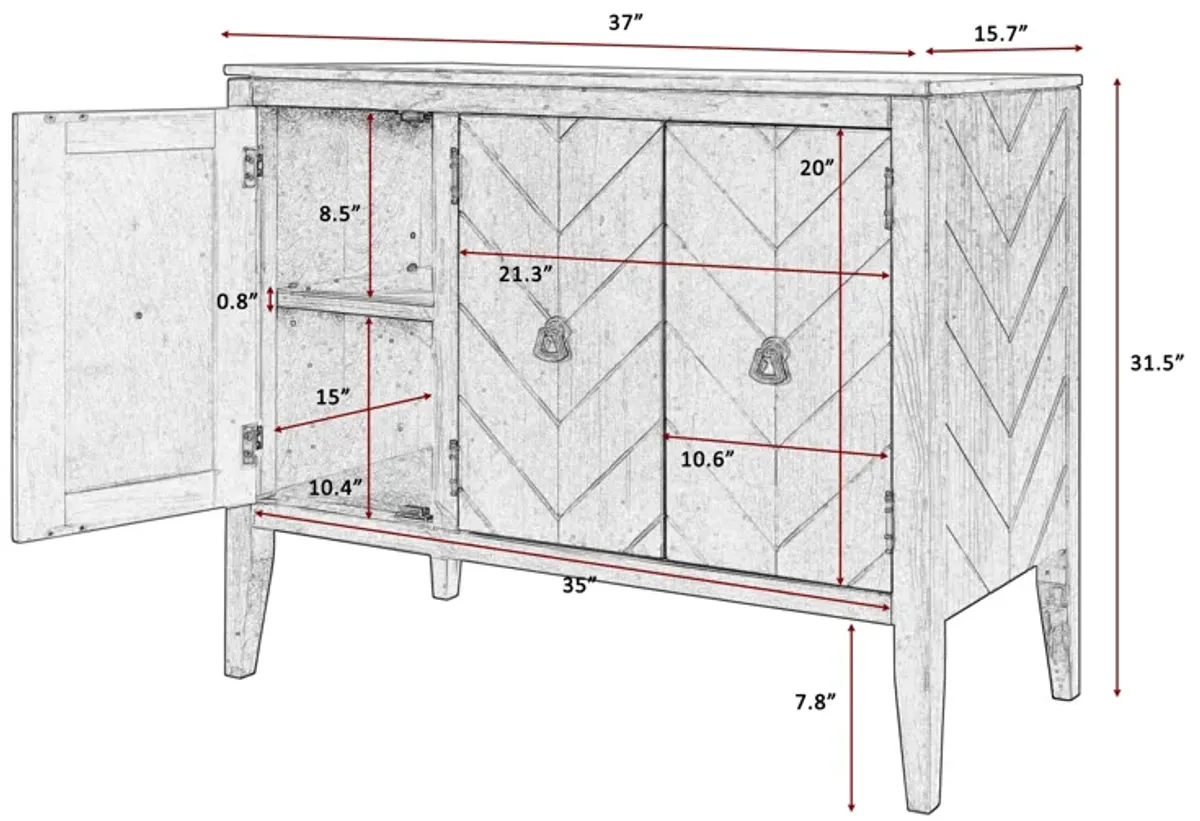 Merax Accent Storage Cabinet Wooden Cabinet with Adjustable Shelf