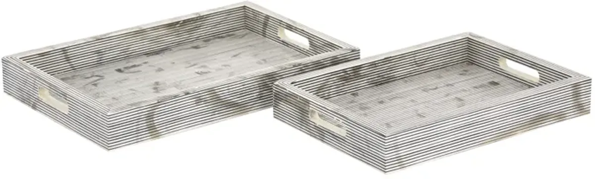 Eaton Etched Tray Set