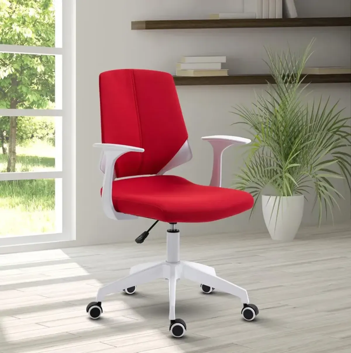 Techni Mobili Height Adjustable Mid Back Office Chair, Red