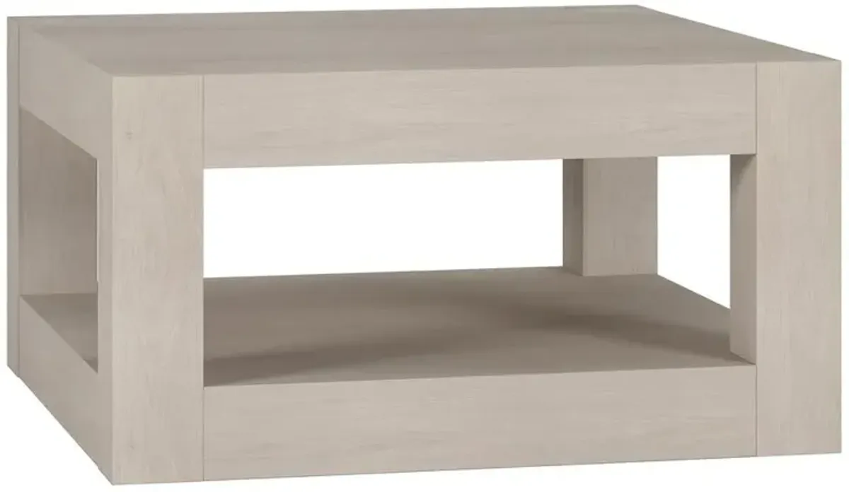 Hudson&Canal Hughes 32 Wide Square Coffee Table in Alder White