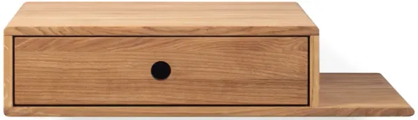 Solid Oak Hardwood Nightstand with an Open Shelf on the Right and a Drawer - Side Table for Bedroom