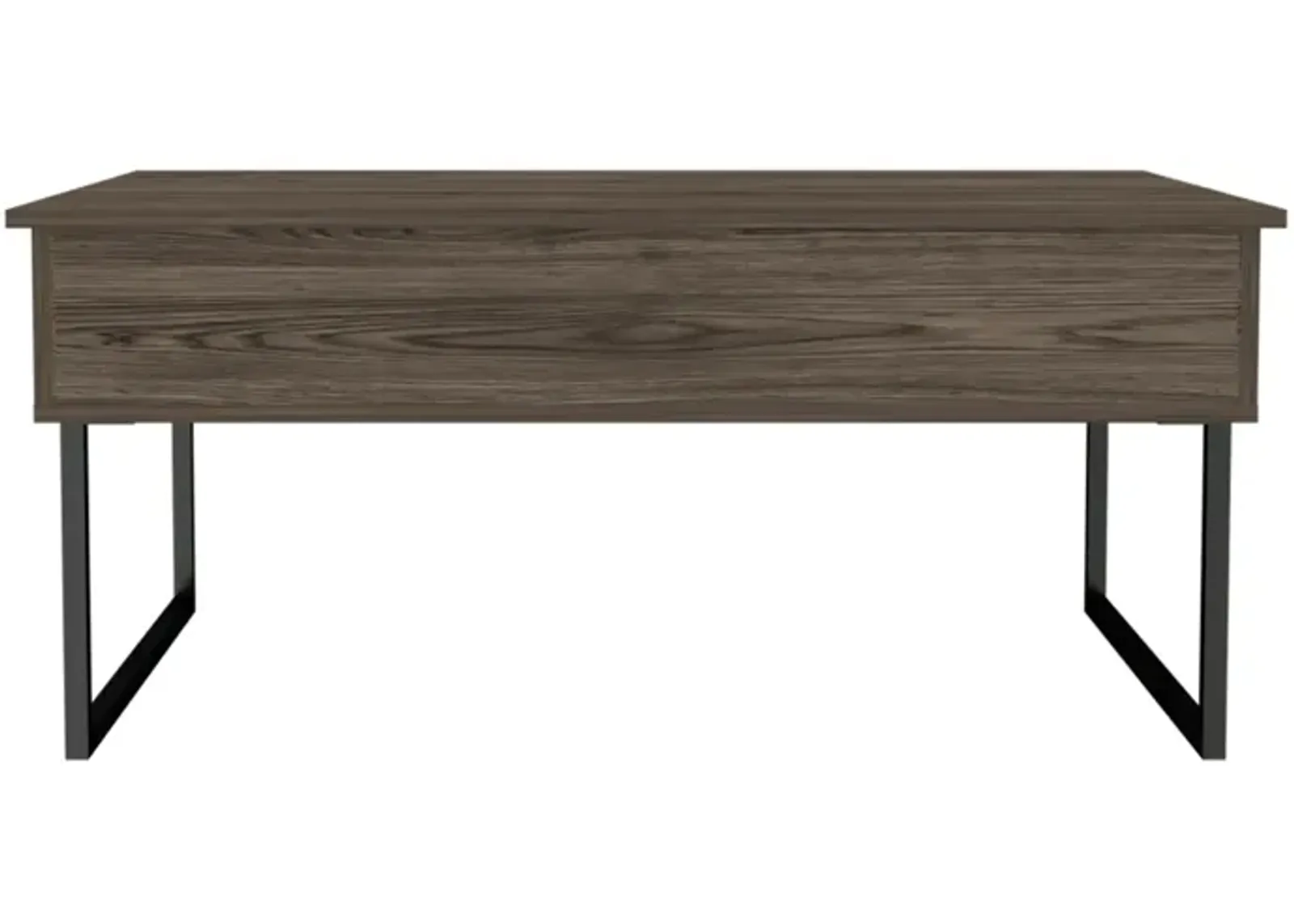 Nora Lift Top Coffee Table, Two Legs - Dark Walnut