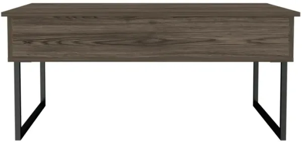 Nora Lift Top Coffee Table, Two Legs - Dark Walnut