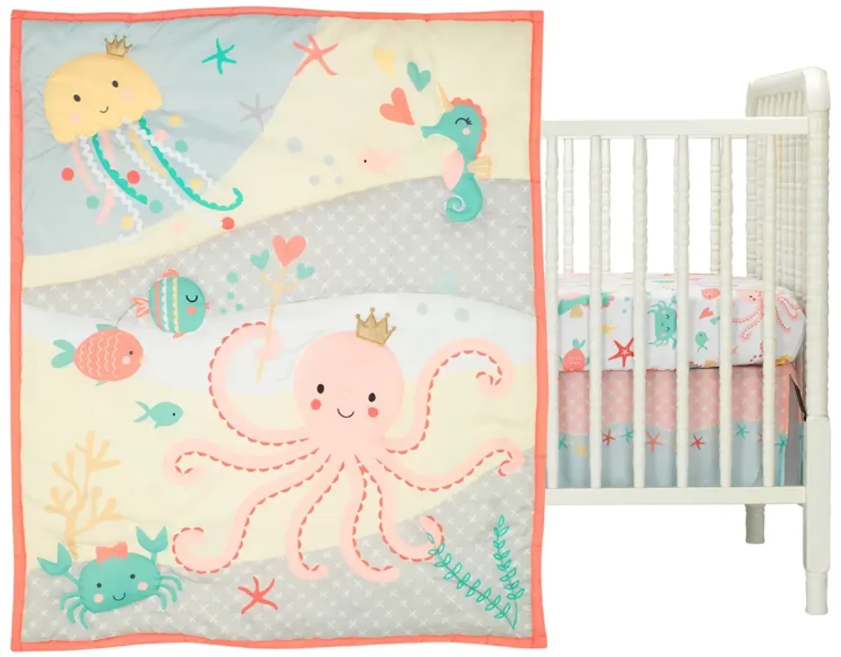 Bedtime Originals Ocean Mist 3Piece Crib Bedding Set, Multicolor