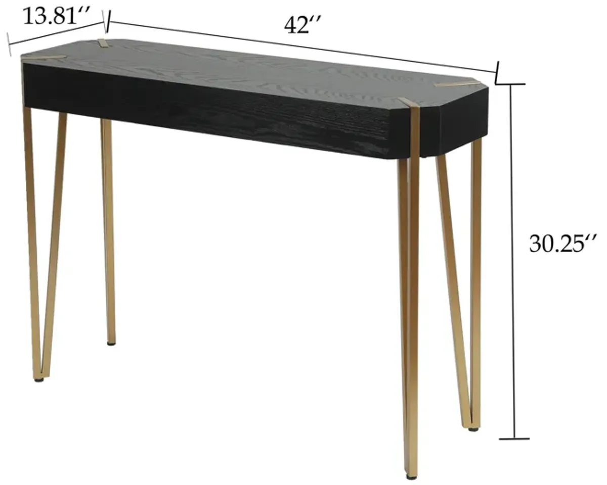 Luxen Home Wood and Metal Console Entryway Table