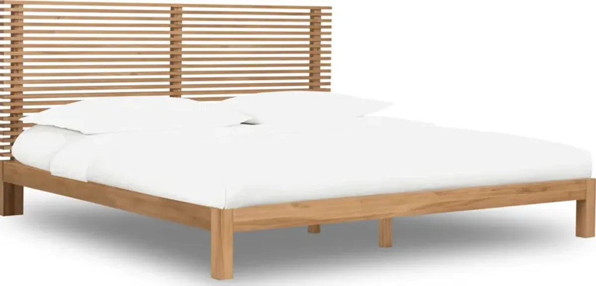 Tanner California King-size Solid Ash Platform Bed in Flaxen