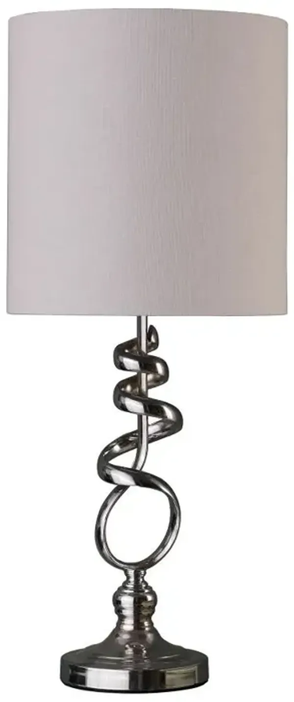Hivvago 22" Nickel Bedside Table Lamp With Off White Drum Shade