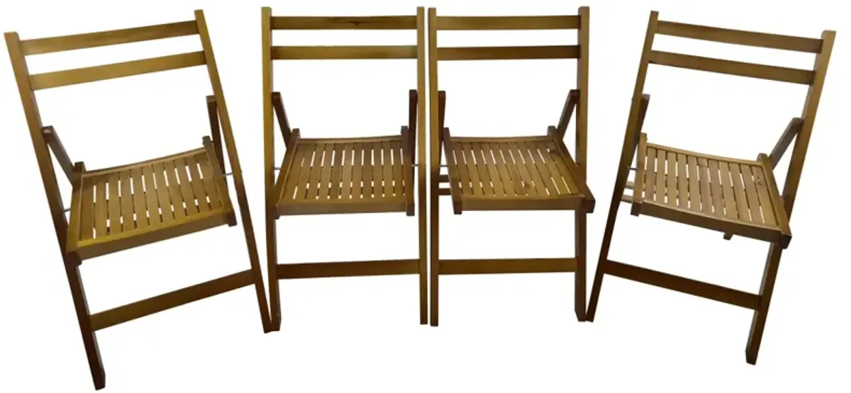 Furniture Slatted Wood Folding Special Event Chair, Set Of 4, Folding Chair, Foldable