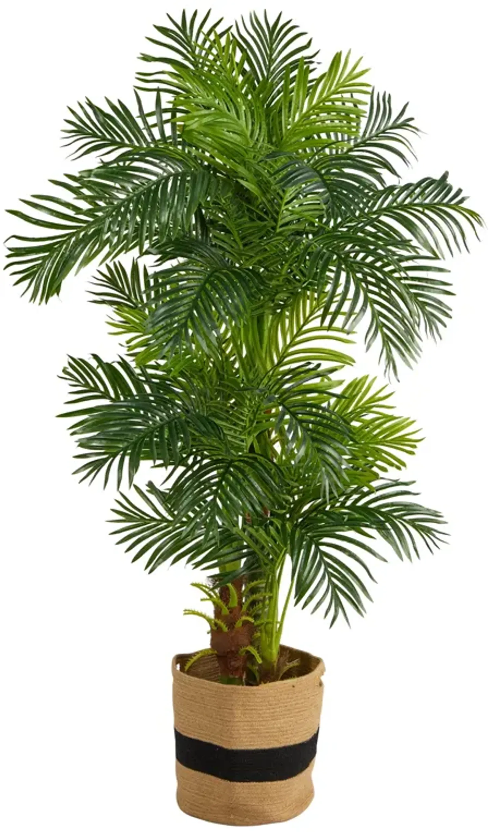 Hivvago 6 Feet Hawaii Artificial Palm Tree in Handmade Natural Cotton Planter