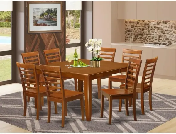 9 Pc formal Dining room set-Kitchen Table with Leaf and 8 Dinette Chairs.