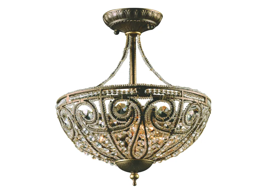 Elizabethan 13'' Wide 3-Light Semi Flush Mount