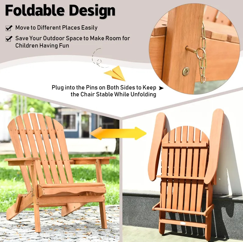 Eucalyptus Chair Foldable Outdoor Wood Lounger Chair