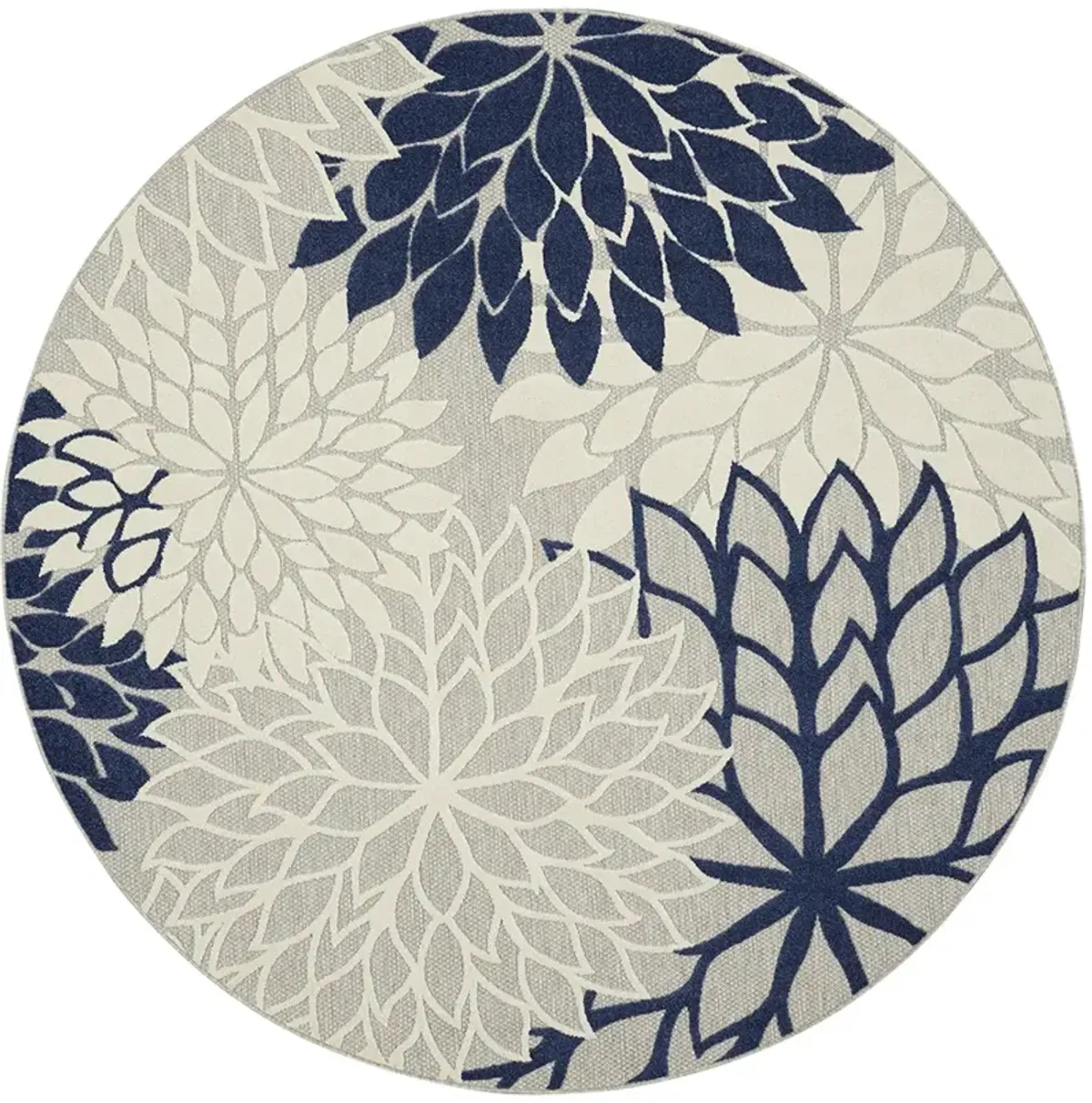 Aloha ALH05 Ivory/Navy 5'3" x Round Rug