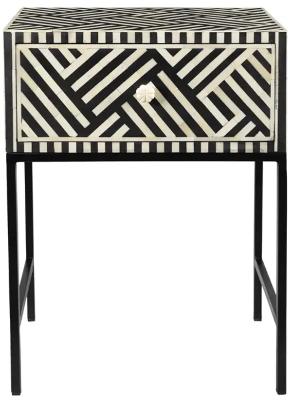 Noire Bone Inlay Side Table
