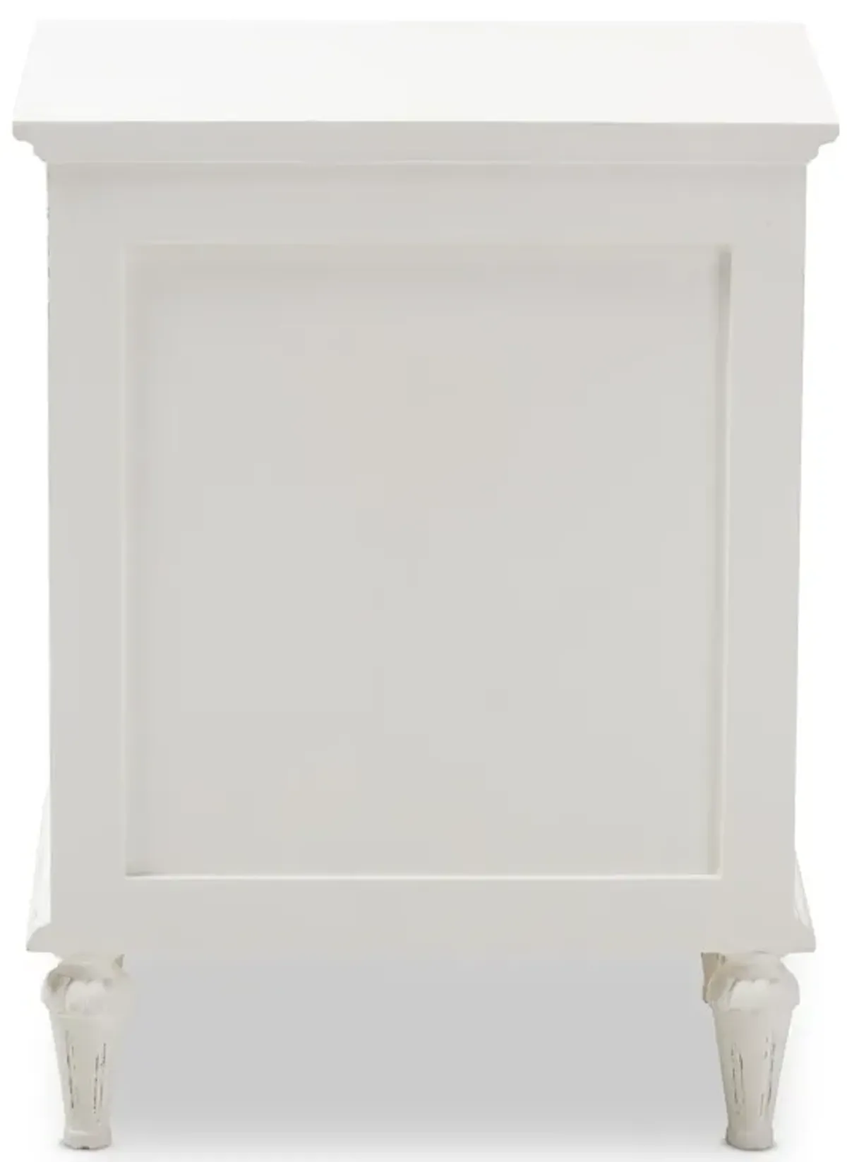 Baxton Studio Venezia French Inspired Rustic Whitewash Wood 3 Drawer Nightstand