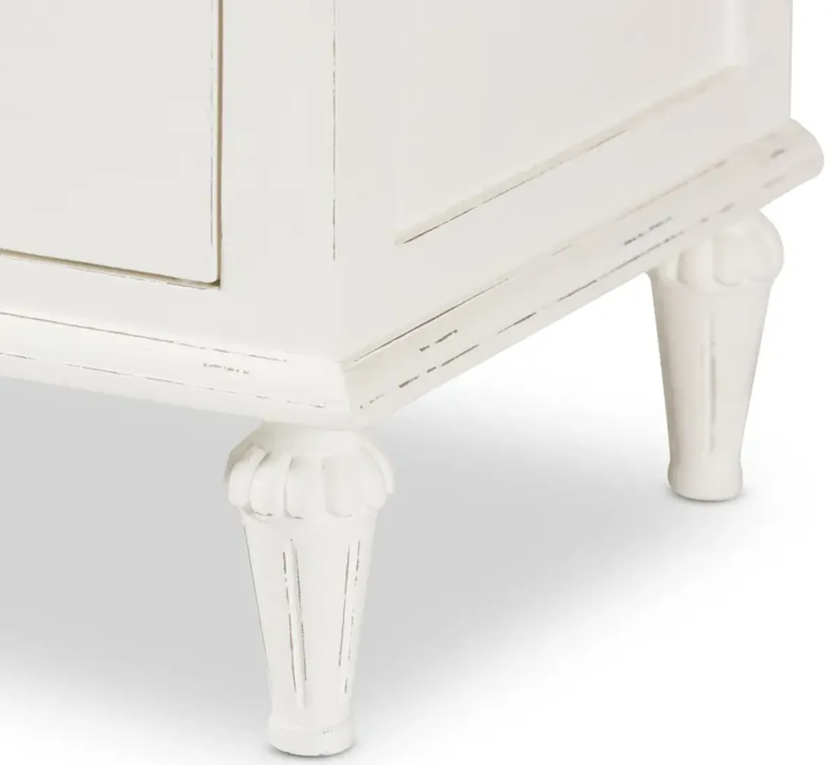 Baxton Studio Venezia French Inspired Rustic Whitewash Wood 3 Drawer Nightstand