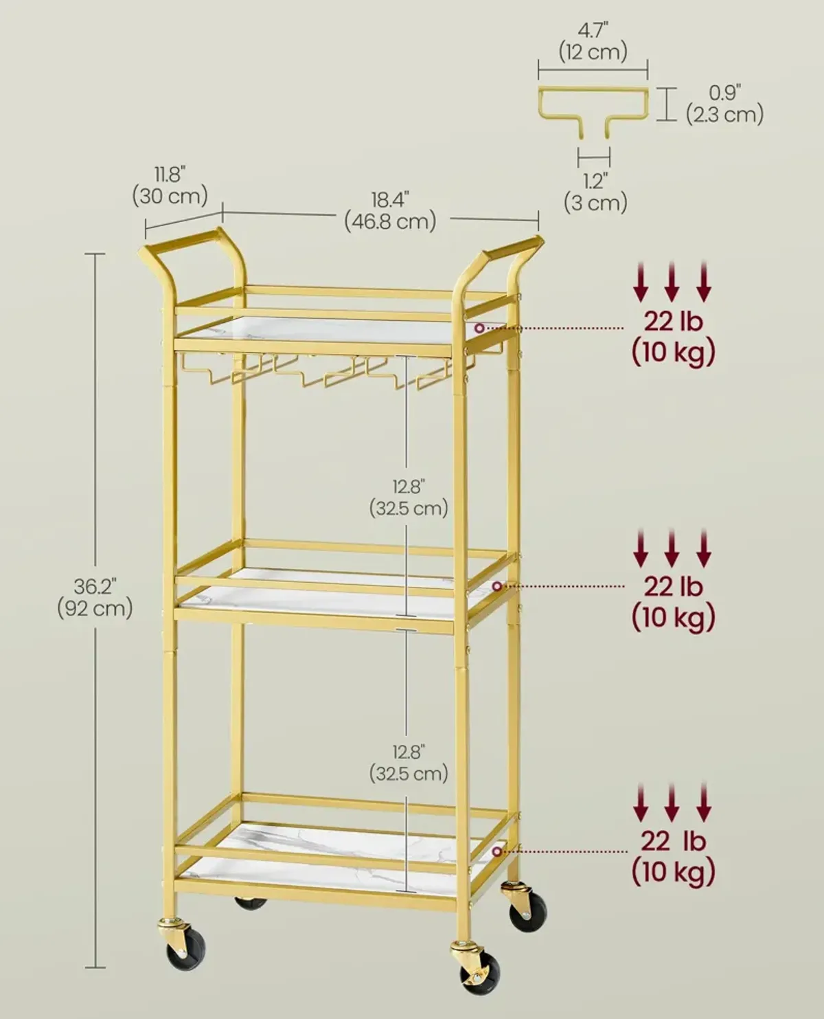 Bar Cart for Stylish and Convenient Beverage Storage and Serving