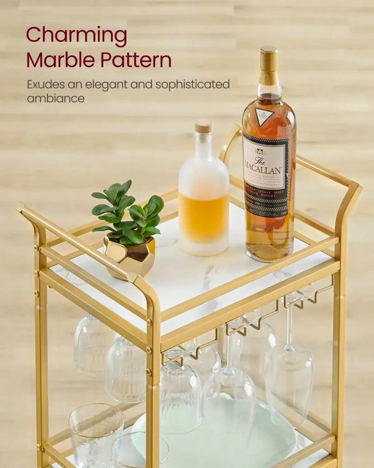 Bar Cart for Stylish and Convenient Beverage Storage and Serving