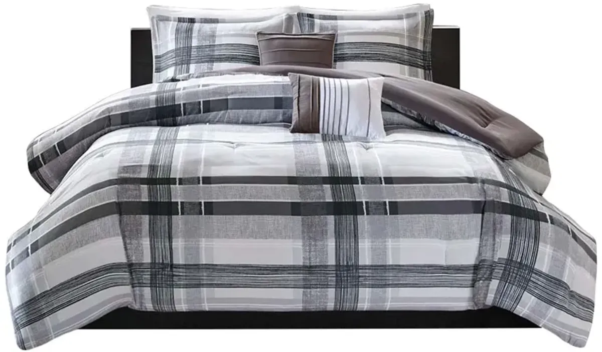 Gracie Mills Marianthi Modern Plaid Comforter Set