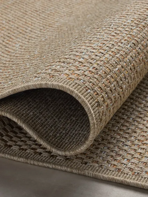 Merrick MER-01 Oatmeal / Sunrise 7''8" x 7''8" Round Rug by Loloi II