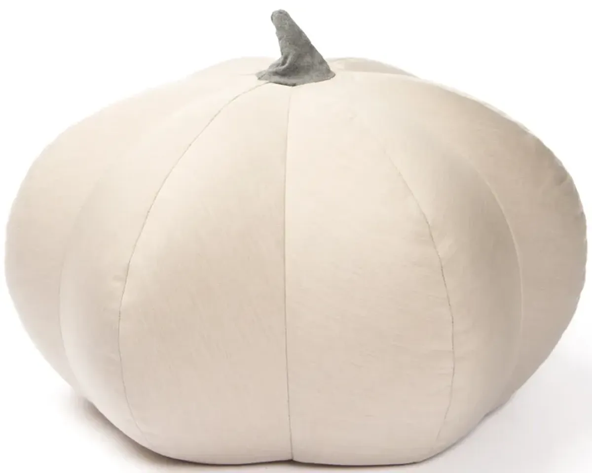 Jaxx Pumpkin Pouf - Luxurious Ottoman for Fall & Halloween Décor - Indoor/Outdoor Sunbrella Flax