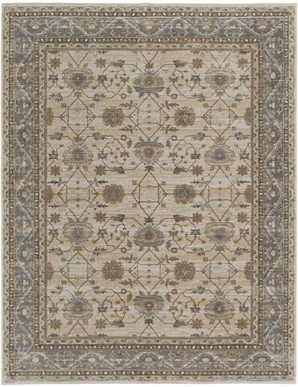 Celene 39KVF Tan/Ivory/Gray 7'9" x 7'9" Round Rug