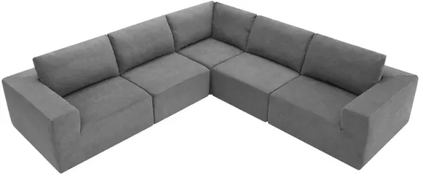 MONDAWE Modular 5 Pieces Free Combination L Shaped Sectional Sofa,Luxury Floor Couch Set,Upholstered Indoor Furniture,Foam-Filled Sleeper Sofa Bed