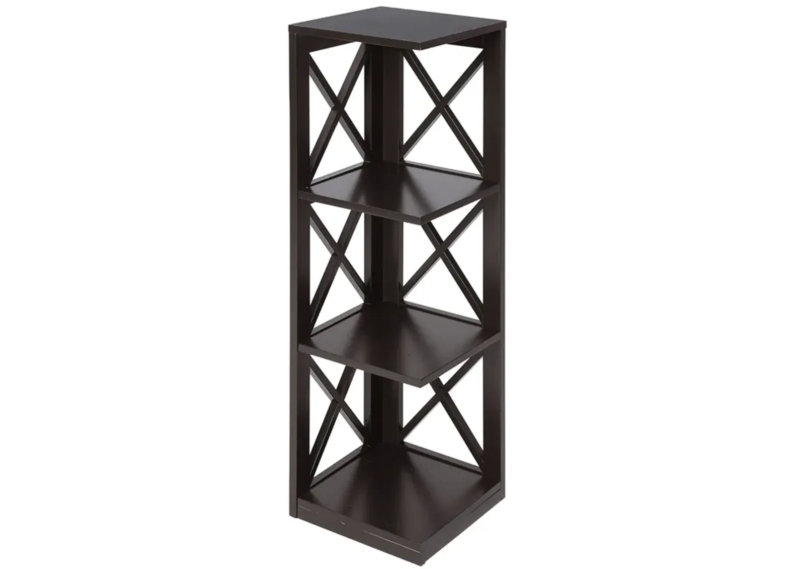 Convenience Concepts Oxford 3 Tier Corner Bookcase, Espresso