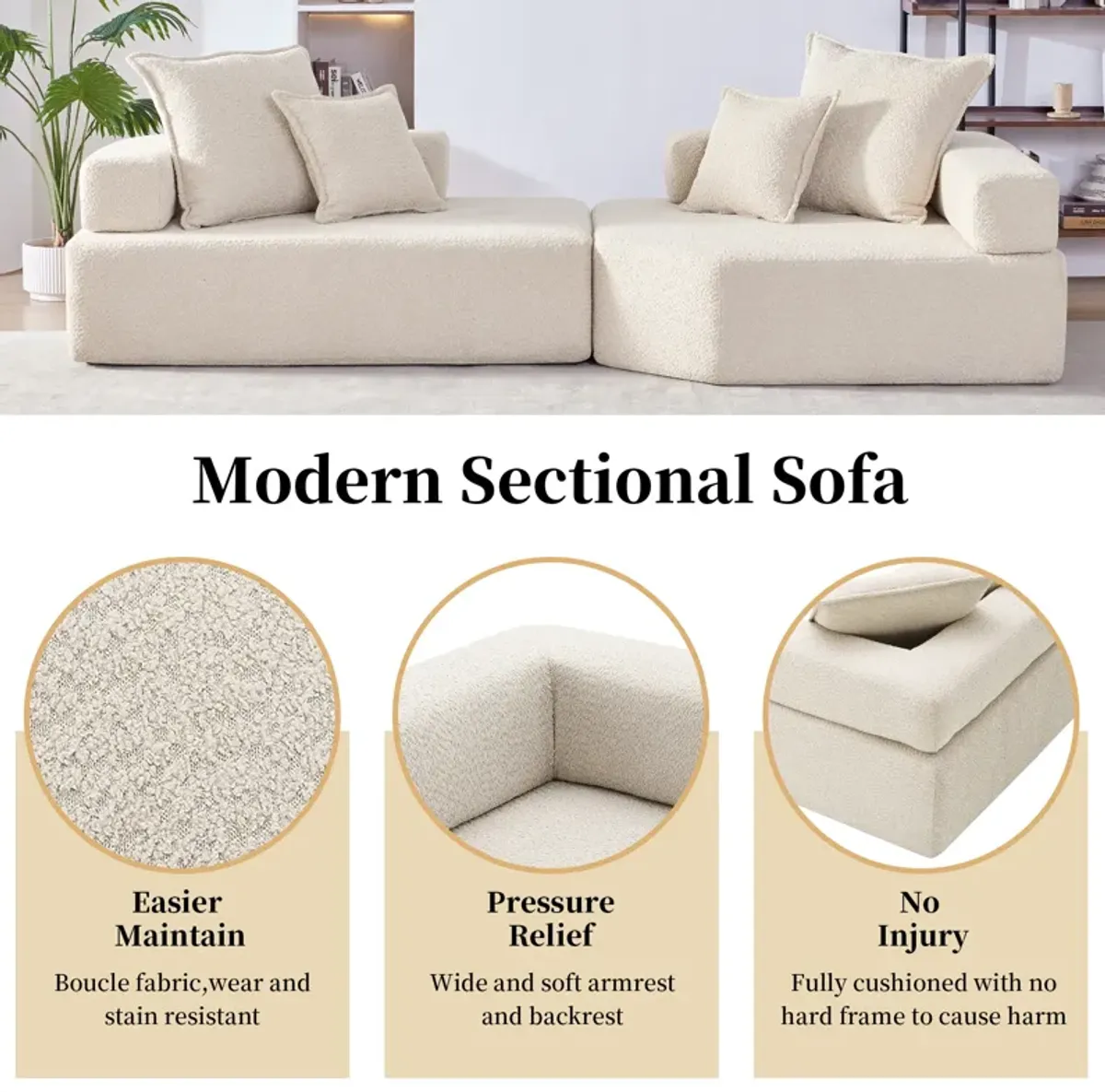 Merax Oversized Modular L Shaped Sectional Sofa