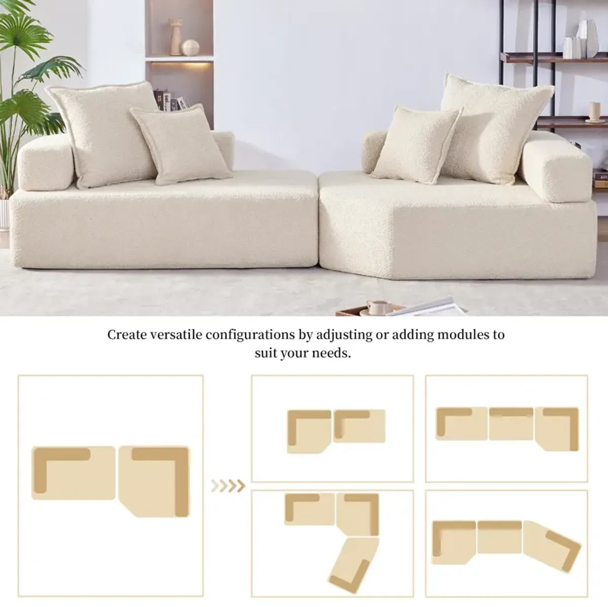 Merax Oversized Modular L Shaped Sectional Sofa