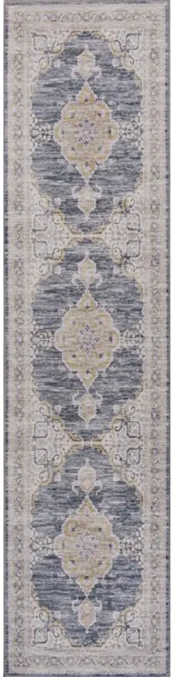 Wincer Chenille Cottage Medallion Machine-Washable Area Rug