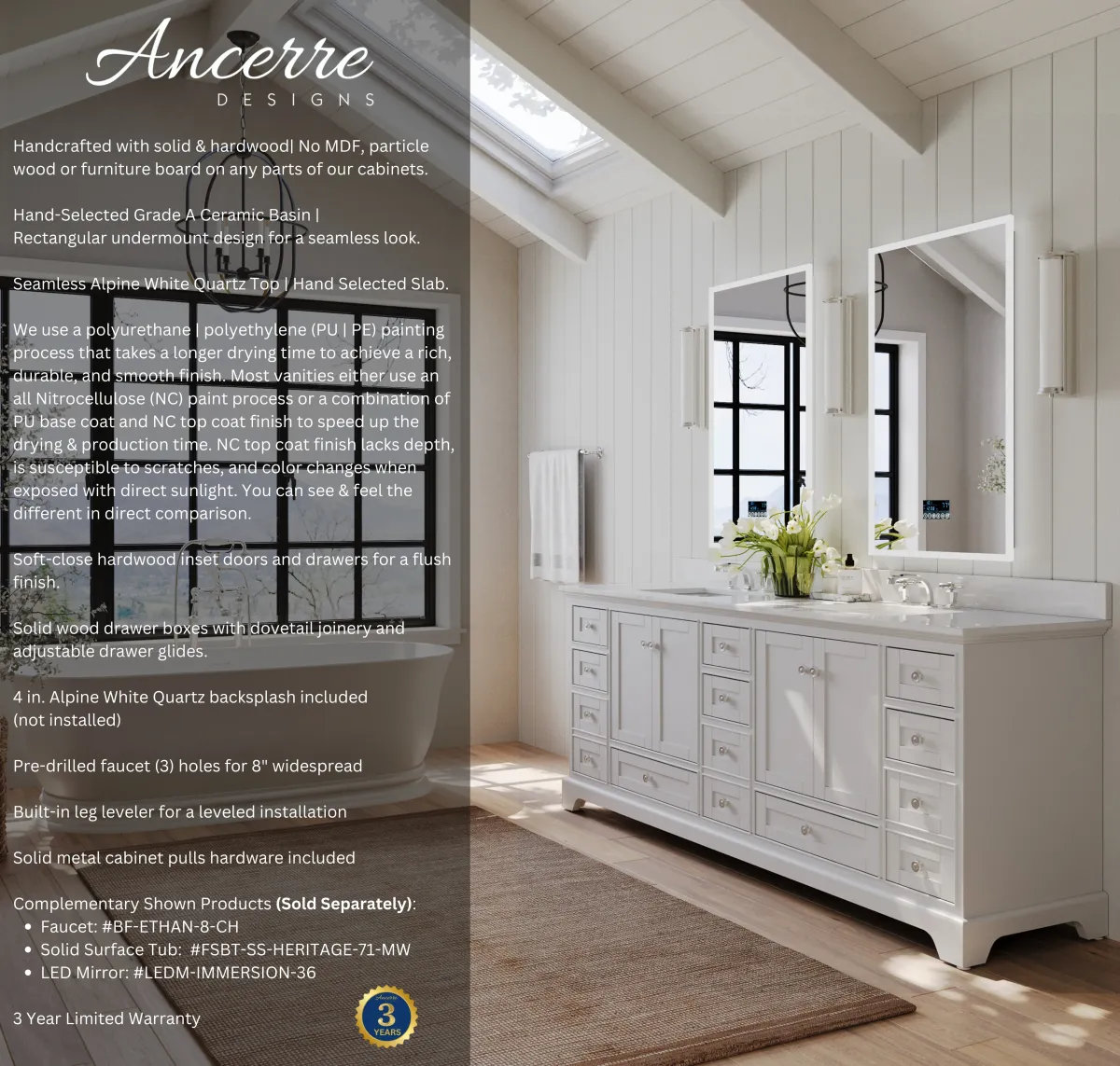 Audrey 84 in. Bath Vanity Set