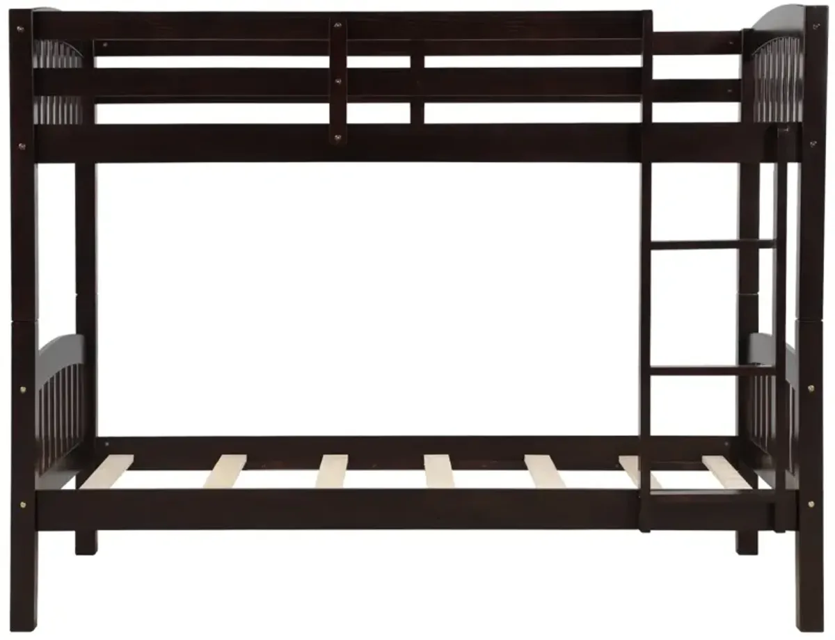 Twin Over Twin Bunk Bed With Ladder