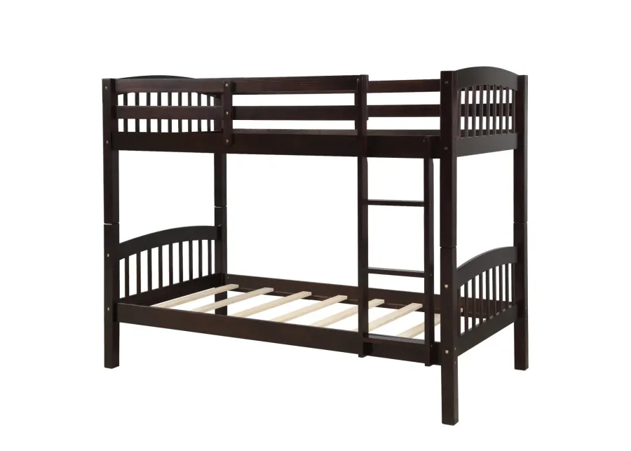 Twin Over Twin Bunk Bed With Ladder