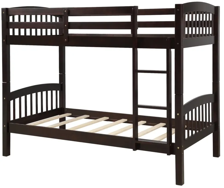 Twin Over Twin Bunk Bed With Ladder